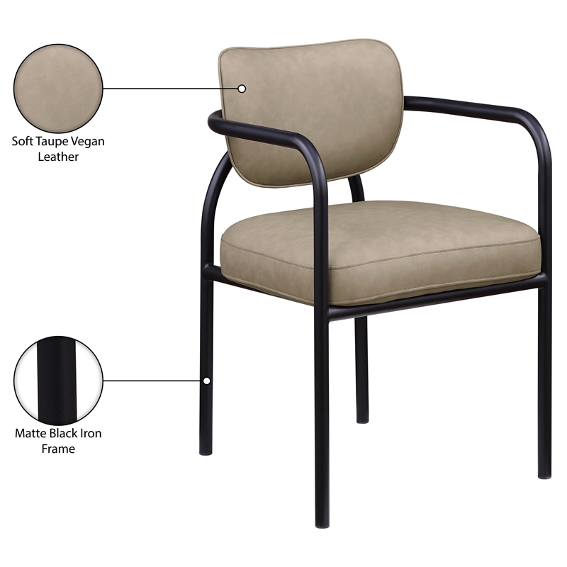 Meridian Furniture Serava Taupe Vegan Leather Dining Chair (Set of 2)