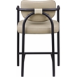 Meridian Furniture Serava Beige Vegan Leather Upholstered Counter Stool