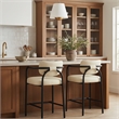 Meridian Furniture Serava Cream Vegan Leather Upholstered Counter Stool