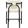 Meridian Furniture Serava Cream Vegan Leather Upholstered Counter Stool