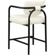 Meridian Furniture Serava Cream Vegan Leather Upholstered Counter Stool