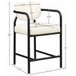 Meridian Furniture Serava Cream Vegan Leather Upholstered Counter Stool