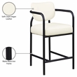 Meridian Furniture Serava Cream Vegan Leather Upholstered Counter Stool
