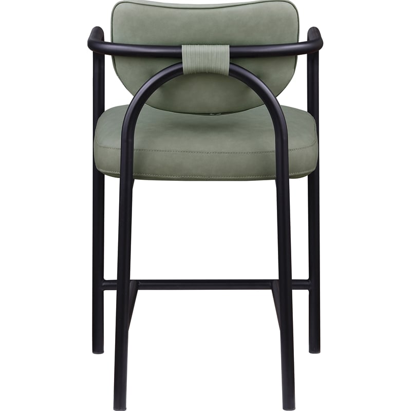 Meridian Furniture Serava Green Vegan Leather Upholstered Counter Stool