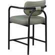 Meridian Furniture Serava Green Vegan Leather Upholstered Counter Stool