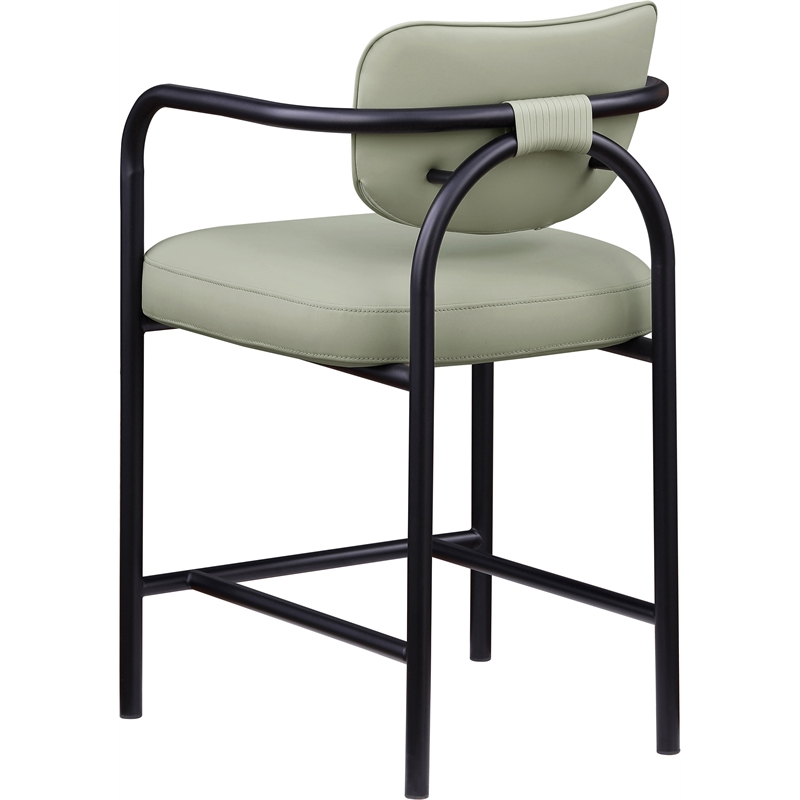 Meridian Furniture Serava Mint Vegan Leather Upholstered Counter Stool