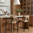 Meridian Furniture Serava Tan Vegan Leather Upholstered Counter Stool