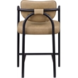 Meridian Furniture Serava Tan Vegan Leather Upholstered Counter Stool