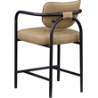 Meridian Furniture Serava Tan Vegan Leather Upholstered Counter Stool
