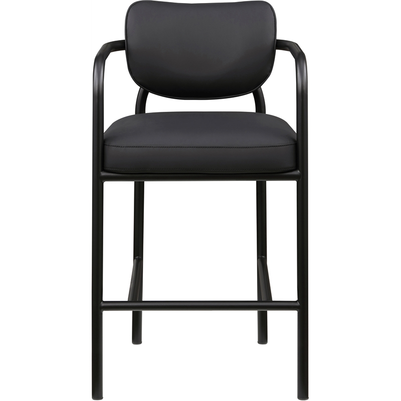 Meridian Furniture Serava Black Vegan Leather Upholstered Bar Stool