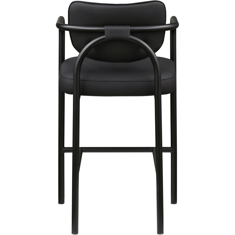 Meridian Furniture Serava Black Vegan Leather Upholstered Bar Stool