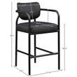 Meridian Furniture Serava Black Vegan Leather Upholstered Bar Stool