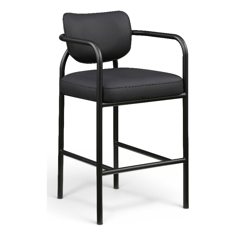 Meridian Furniture Serava Black Vegan Leather Upholstered Bar Stool