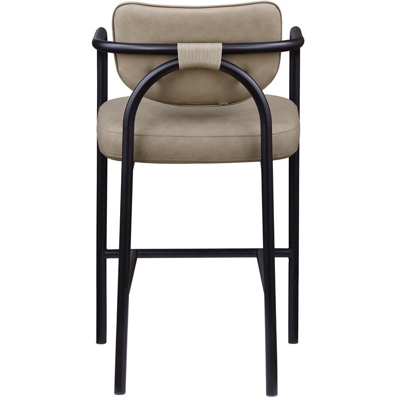 Meridian Furniture Serava Taupe Vegan Leather Upholstered Bar Stool