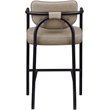 Meridian Furniture Serava Taupe Vegan Leather Upholstered Bar Stool