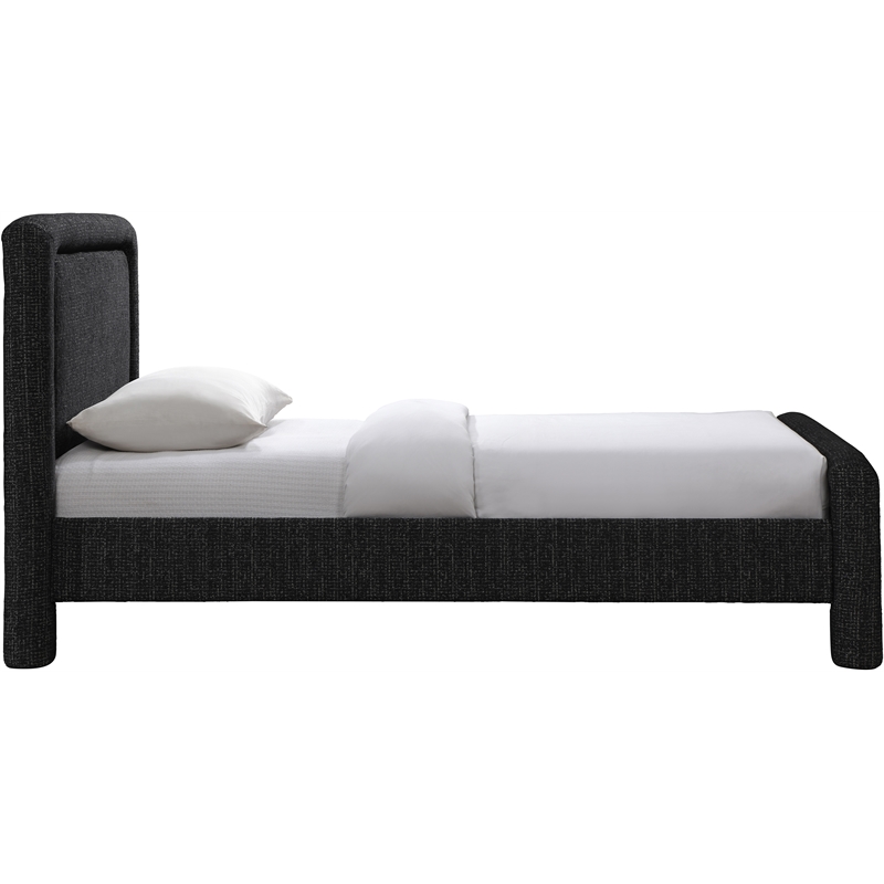 Meridian Furniture Baylor Black Fabric With Interwoven Chenille Twin Bed
