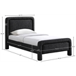 Meridian Furniture Baylor Black Fabric With Interwoven Chenille Twin Bed