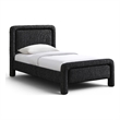 Meridian Furniture Baylor Black Fabric With Interwoven Chenille Twin Bed