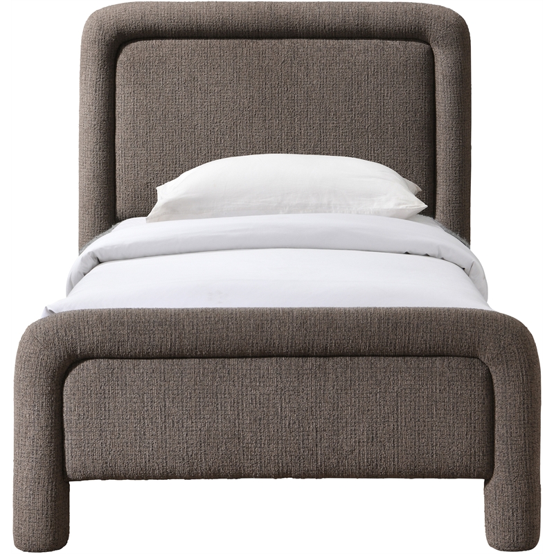Meridian Furniture Baylor Brown Fabric With Interwoven Chenille Twin Bed