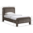 Meridian Furniture Baylor Brown Fabric With Interwoven Chenille Twin Bed