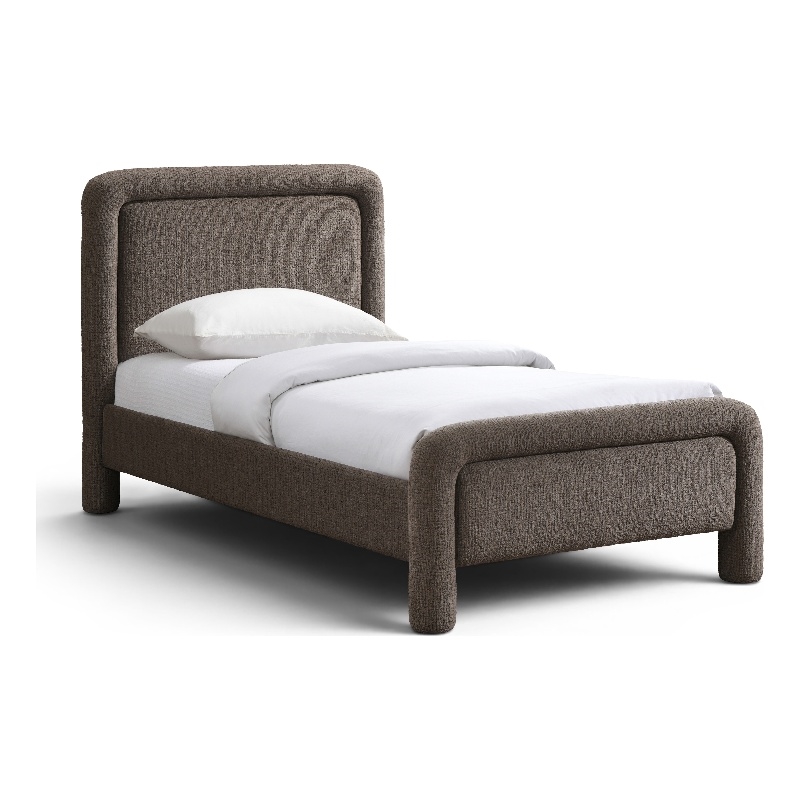 Meridian Furniture Baylor Brown Fabric With Interwoven Chenille Twin Bed
