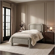 Meridian Furniture Baylor Taupe Fabric With Interwoven Chenille Twin Bed