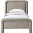 Meridian Furniture Baylor Taupe Fabric With Interwoven Chenille Twin Bed