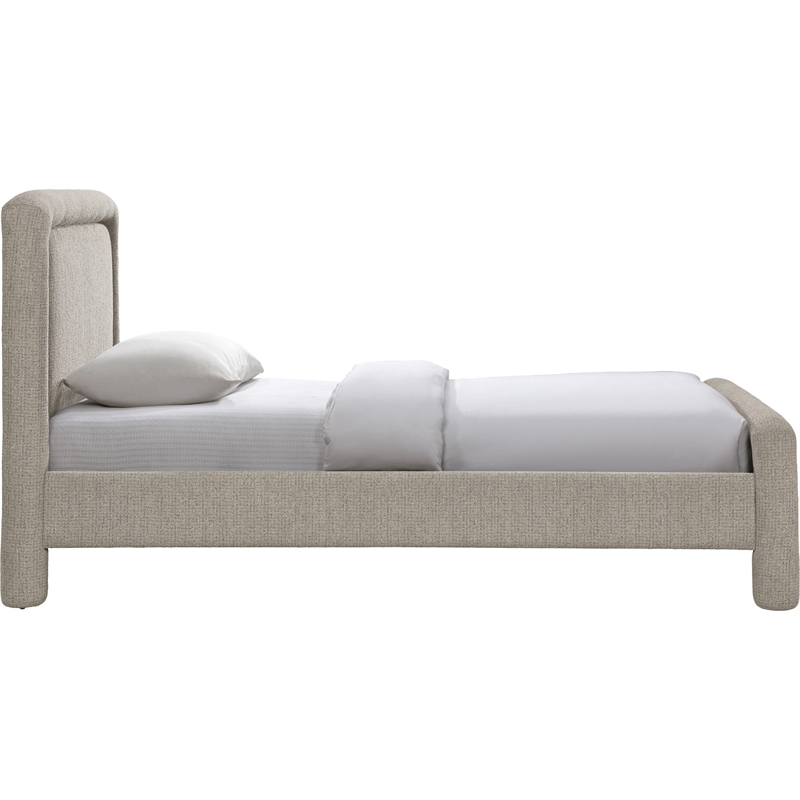 Meridian Furniture Baylor Taupe Fabric With Interwoven Chenille Twin Bed