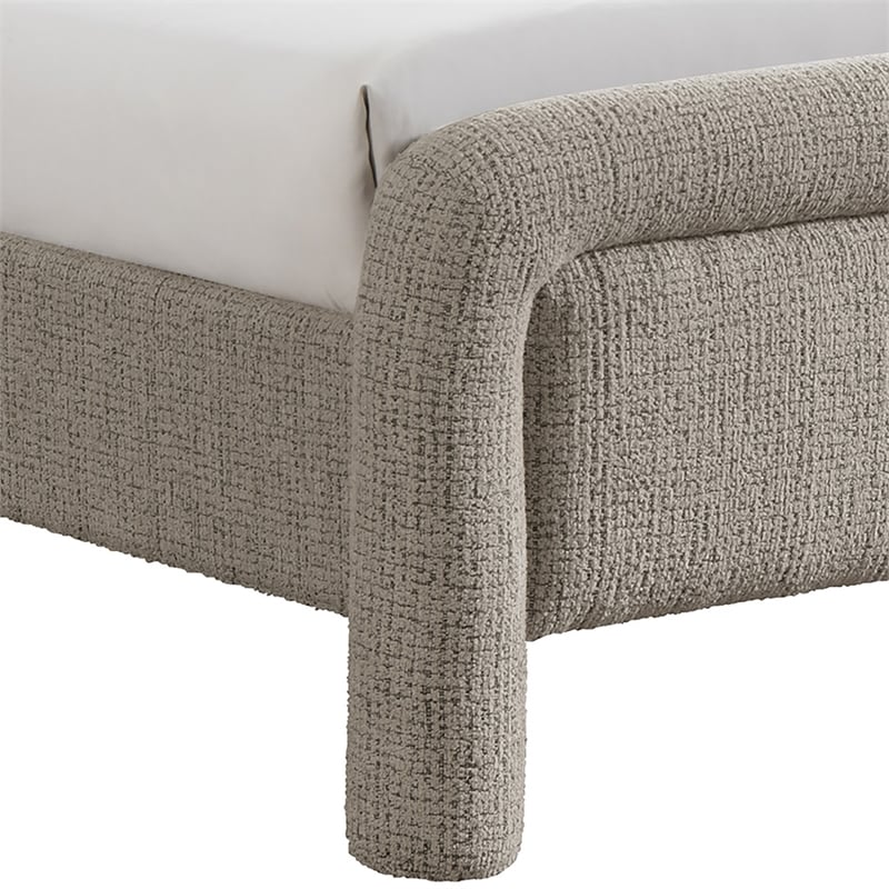 Meridian Furniture Baylor Taupe Fabric With Interwoven Chenille Twin Bed