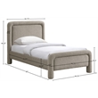 Meridian Furniture Baylor Taupe Fabric With Interwoven Chenille Twin Bed