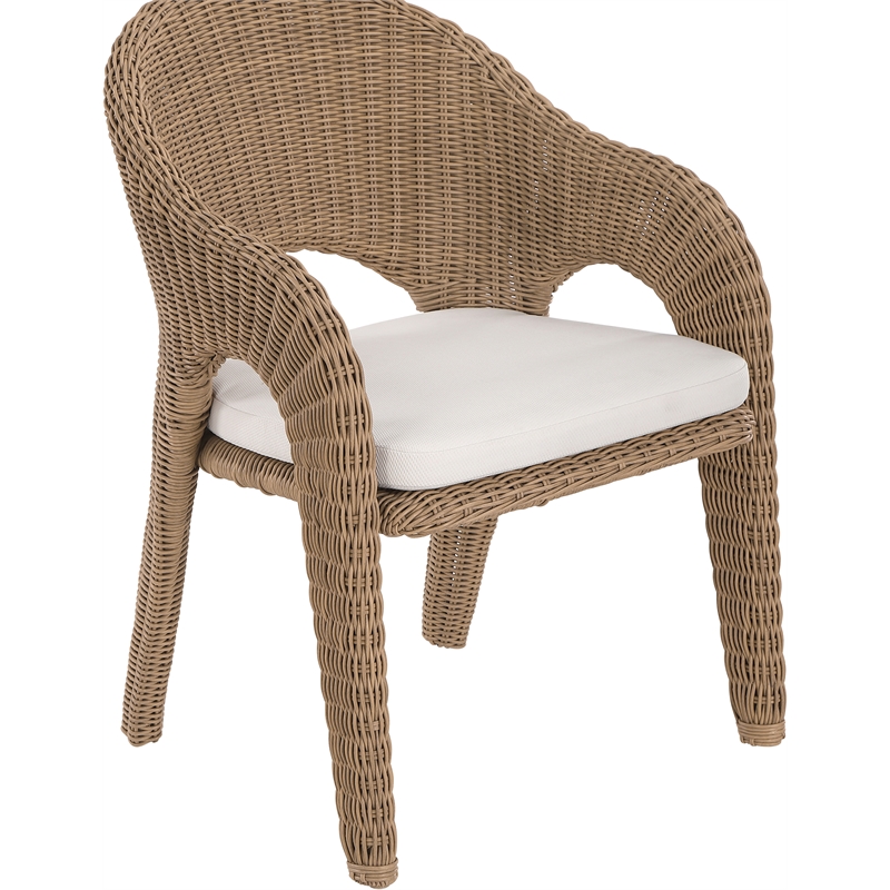 Meridian Furniture Seacrest Natural Water Resistant Fabric Patio Dining Chair