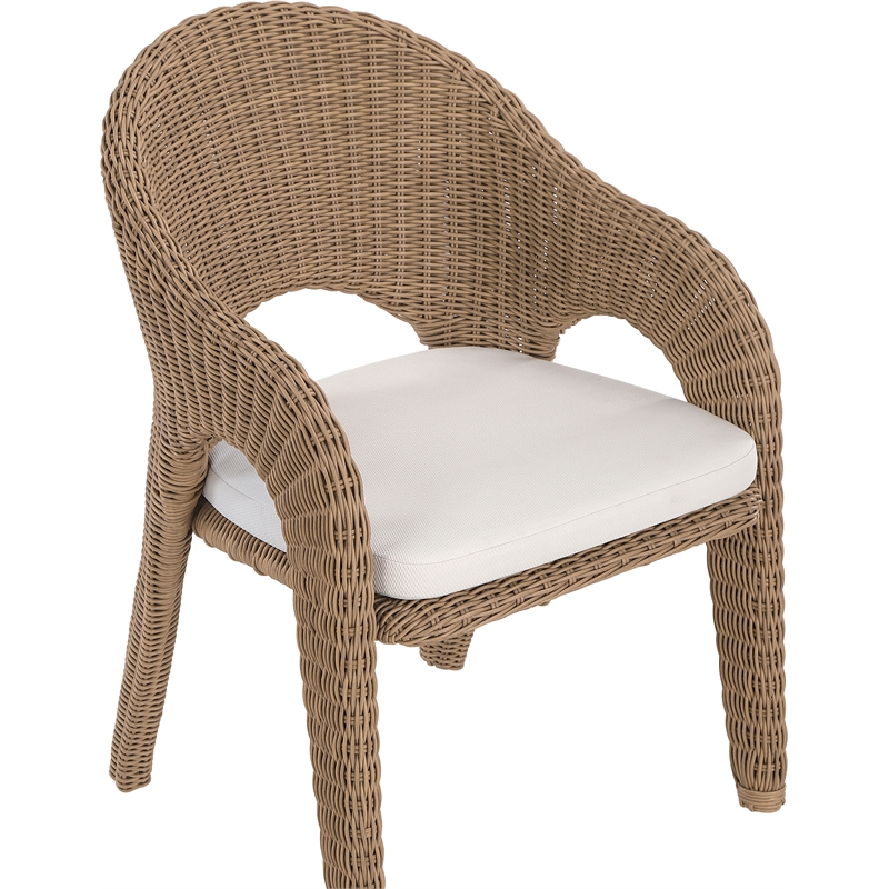 Meridian Furniture Seacrest Natural Water Resistant Fabric Patio Dining Chair