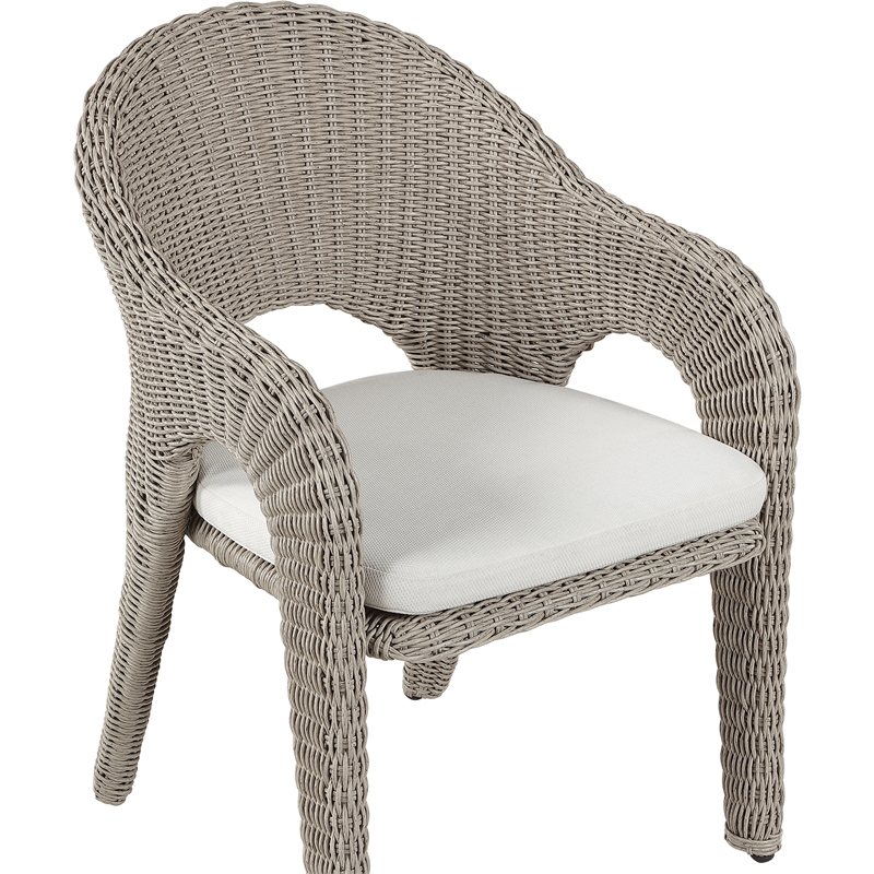 Meridian Furniture Seacrest Taupe Water Resistant Fabric Patio Dining Chair