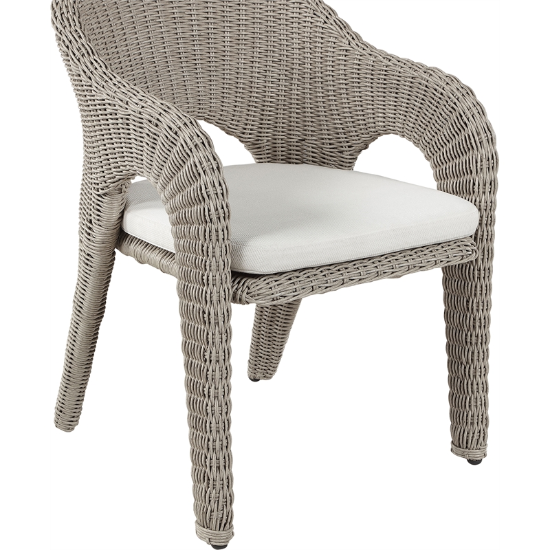 Meridian Furniture Seacrest Taupe Water Resistant Fabric Patio Dining Chair