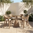 Meridian Furniture Seacrest Natural Water Resistant Fabric Patio Bar Stool
