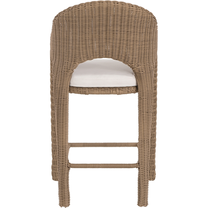 Meridian Furniture Seacrest Natural Water Resistant Fabric Patio Bar Stool