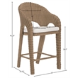 Meridian Furniture Seacrest Natural Water Resistant Fabric Patio Bar Stool