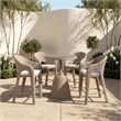 Meridian Furniture Seacrest Taupe Water Resistant Fabric Patio Bar Stool