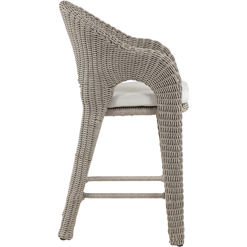 Meridian Furniture Seacrest Taupe Water Resistant Fabric Patio Bar Stool