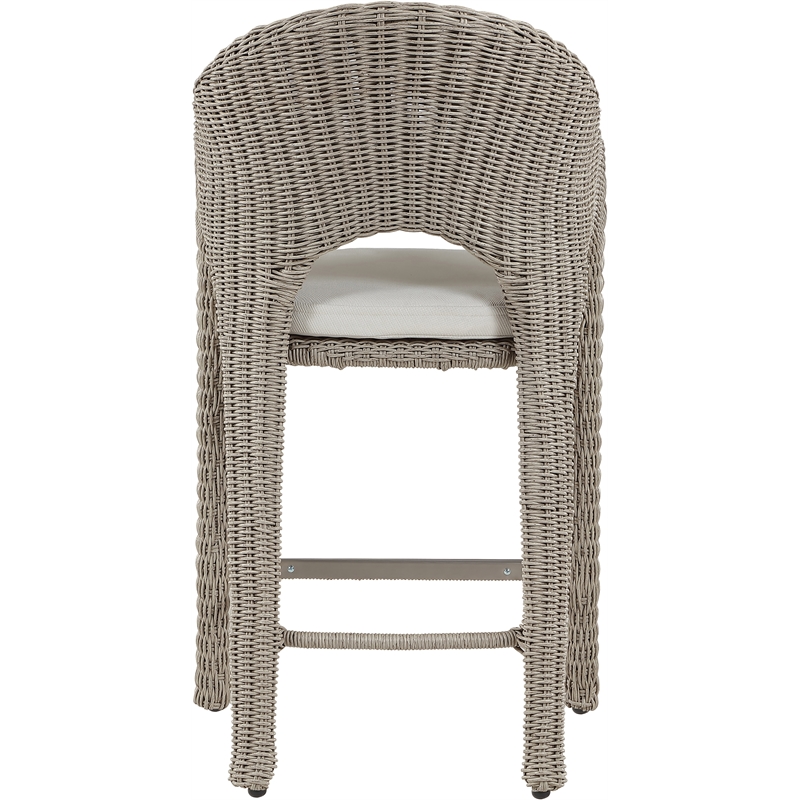 Meridian Furniture Seacrest Taupe Water Resistant Fabric Patio Bar Stool