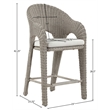 Meridian Furniture Seacrest Taupe Water Resistant Fabric Patio Bar Stool