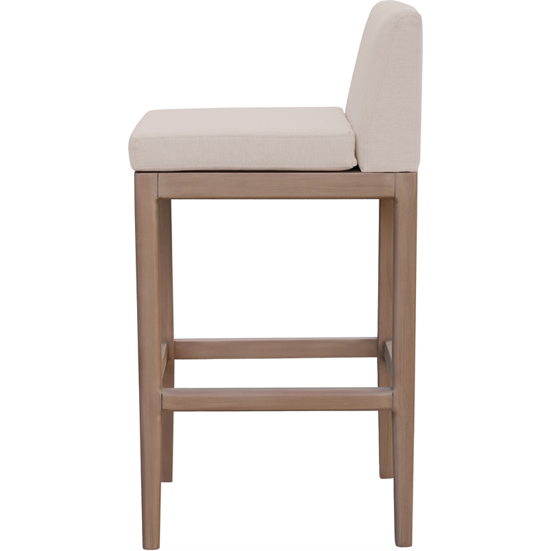 Meridian Furniture Solace Beige Olefin Performance Fabric Patio Bar Stool