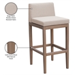 Meridian Furniture Solace Beige Olefin Performance Fabric Patio Bar Stool