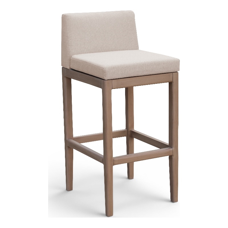 Meridian Furniture Solace Beige Olefin Performance Fabric Patio Bar Stool