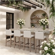 Meridian Furniture Solace Cream Olefin Performance Fabric Patio Bar Stool
