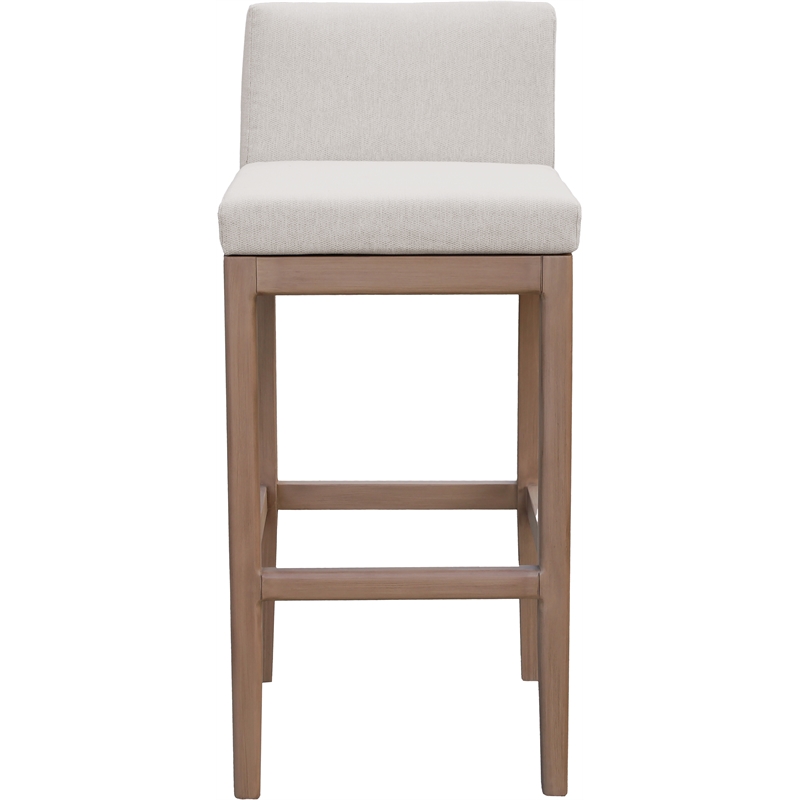 Meridian Furniture Solace Cream Olefin Performance Fabric Patio Bar Stool
