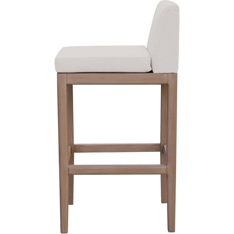 Meridian Furniture Solace Cream Olefin Performance Fabric Patio Bar Stool