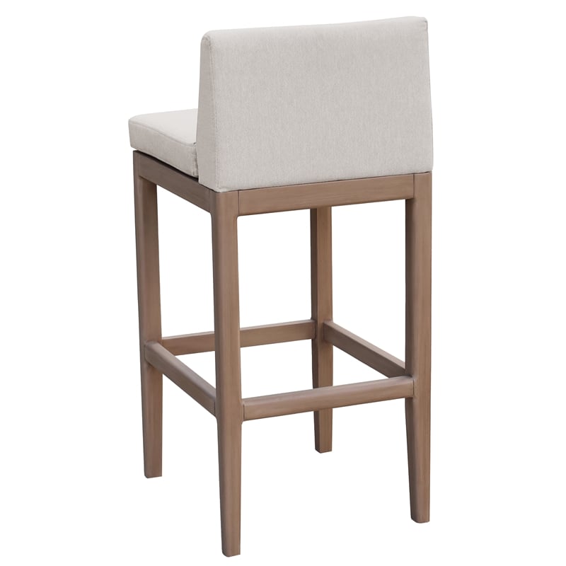Meridian Furniture Solace Cream Olefin Performance Fabric Patio Bar Stool
