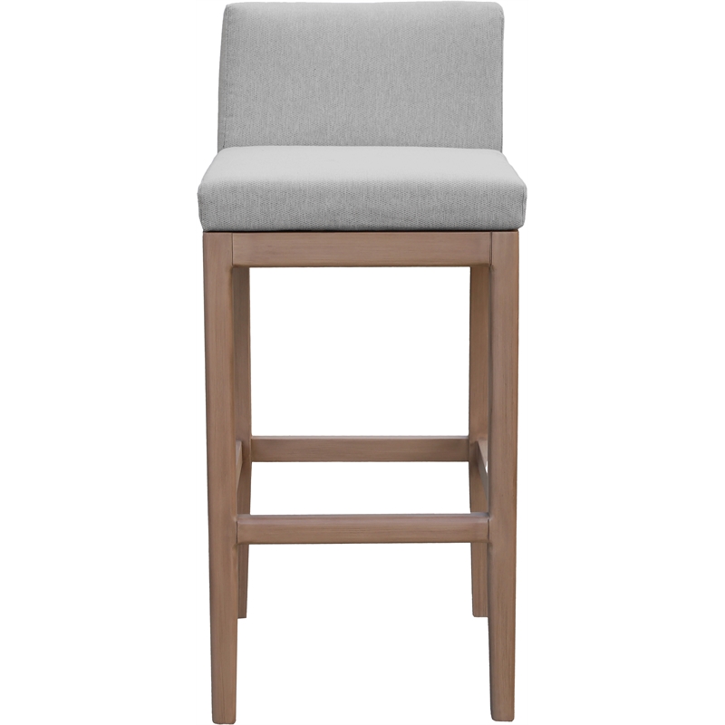 Meridian Furniture Solace Grey Olefin Performance Fabric Patio Bar Stool