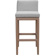 Meridian Furniture Solace Grey Olefin Performance Fabric Patio Bar Stool